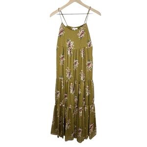 Madewell Womens 6 Cami Tiered Midi Dress Metallic Classic Corsage‎
